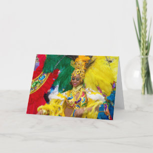 Carte de voeux noire pliée du carnaval du Brésil