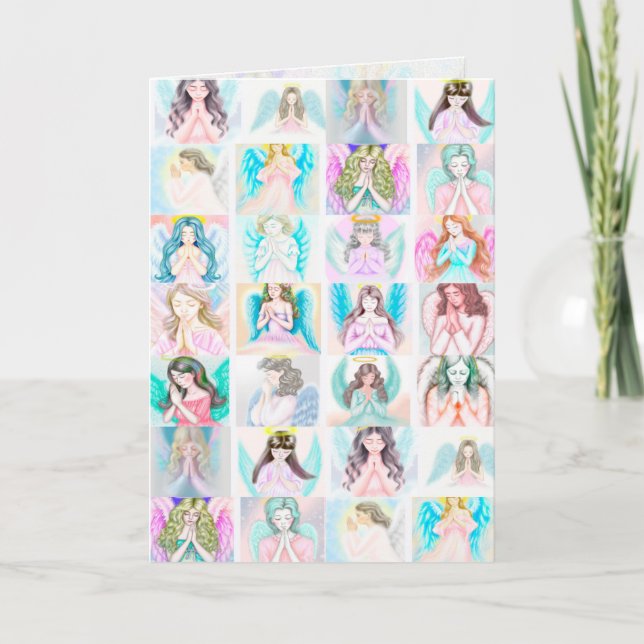 Carte de voeux/note Angel Prières (Devant)