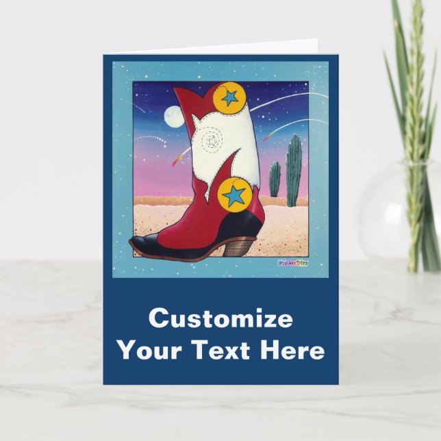 Carte de voeux, Note Card - Cowboy Boot, Toutes Dr (Devant)