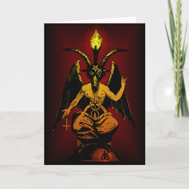 Carte de voeux/note de chèvre satanique (Devant)