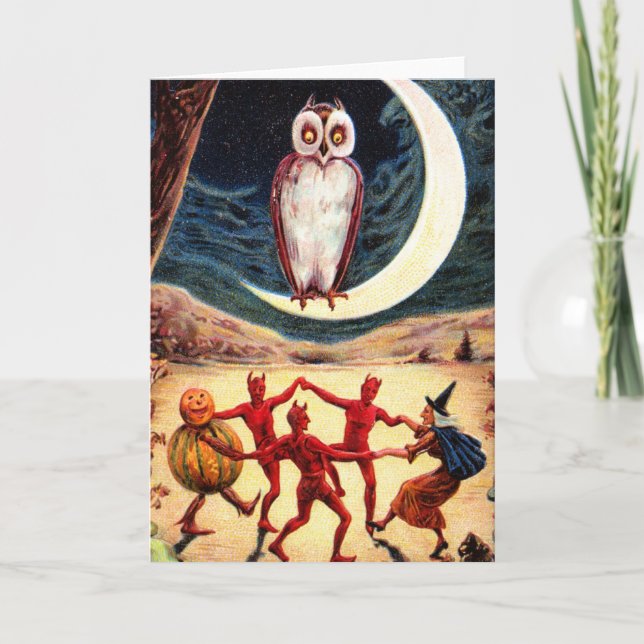 Carte de voeux/note Halloween vintage (Devant)