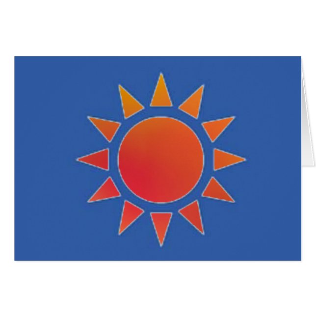 Carte de voeux/note Red Orange Sun (Devant horizontal)