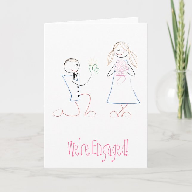 Carte de vœux "Nous sommes fiancés !" (Devant)