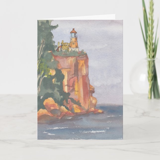Carte de voeux "Ocean Cliff" Aquarelle (Devant)