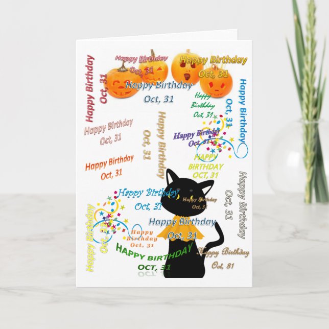Carte de voeux Octobre, 31 Anniversaire (Devant)