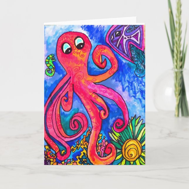 Carte de voeux Octopus (Devant)