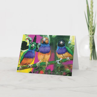 Carte de voeux - oiseaux 5x7 trois