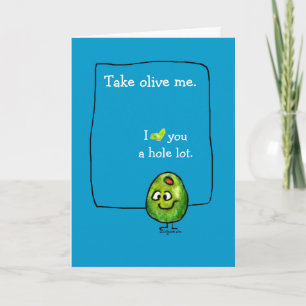 Carte de voeux olive d'amour de bande dessinée