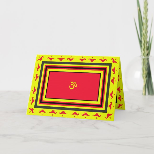 Carte de voeux Om & Lamp Diwali (Devant)