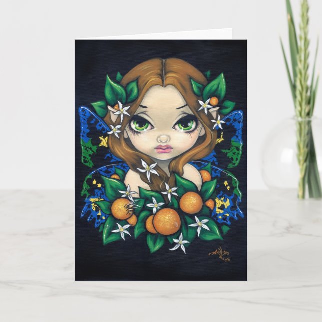 Carte de voeux "Orange Blossom Fairy" (Devant)