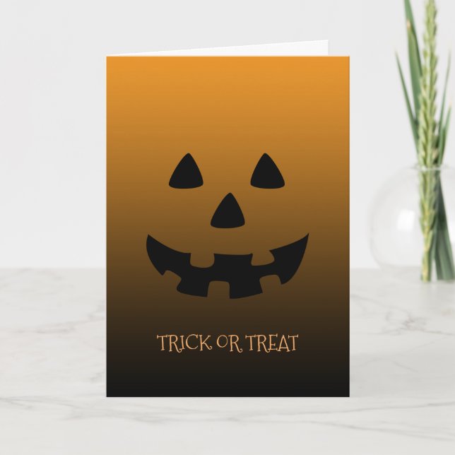 carte de voeux orange citrouille Halloween (Devant)