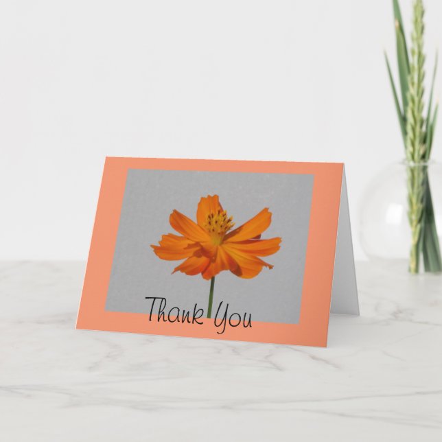 Carte de voeux Orange Cosmos Merci (Devant)