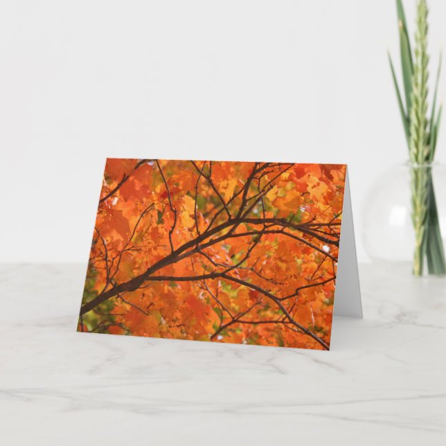 Carte de voeux orange du feu (Devant)