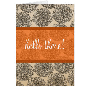 Carte de voeux Orange Vintage Zinnia