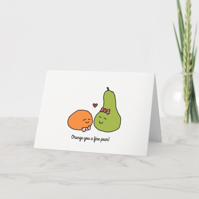 Carte de vœux "Orange You a Fine Pear" (Devant)