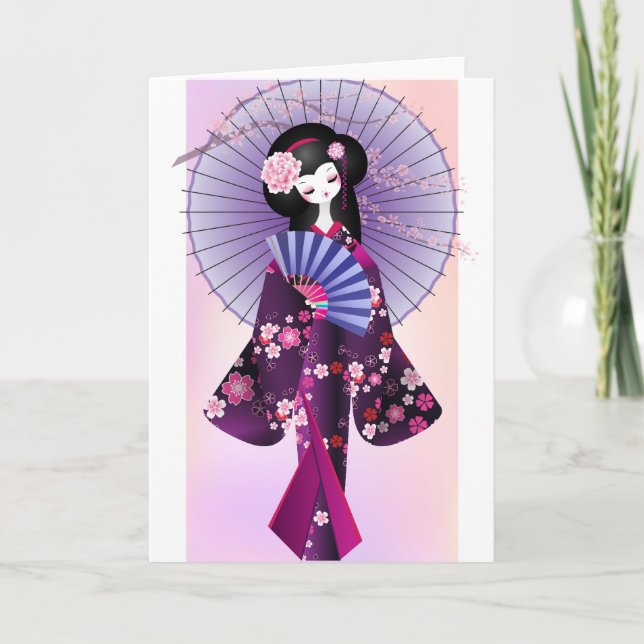 Carte de voeux Origami Doll (Devant)
