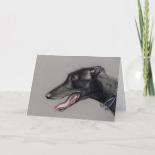 Carte de voeux originale d'art de chien de lévrier