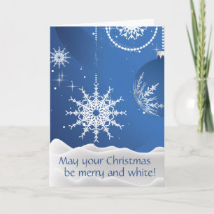 Carte de vœux Ornement de Noël & flocons de neige