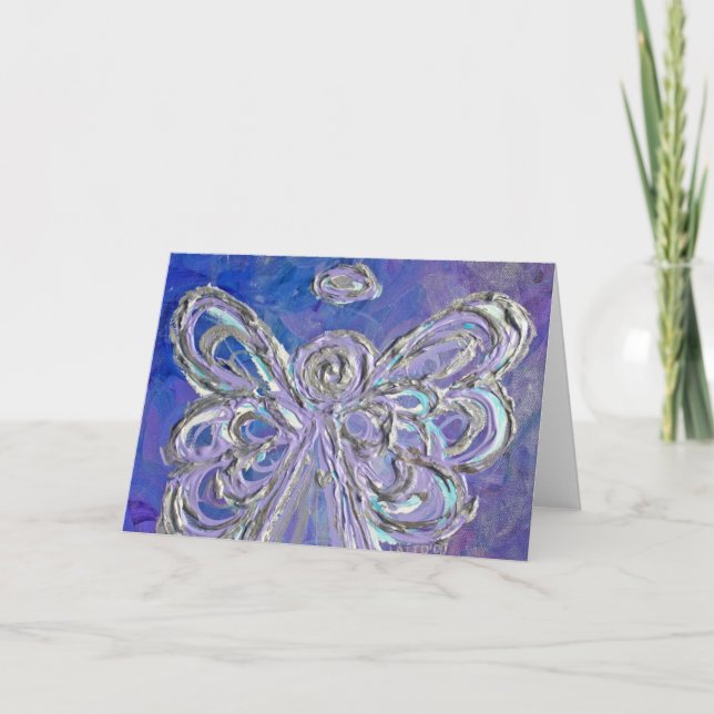 Carte de voeux ou cartes de notes pourpre Angel (Devant)