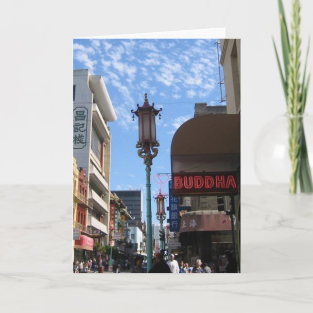 Carte de voeux ou note de Neon Buddha San Francisc (Devant)