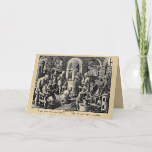 Carte de vœux Outils de distillation d'alchimie