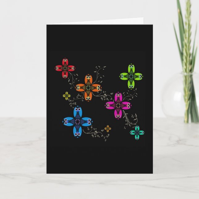 Carte de voeux Owl Daisies (Devant)