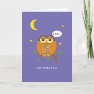Carte de voeux Owl Miss You