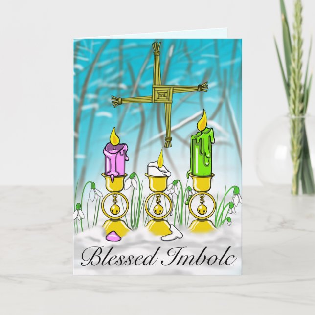 Carte de voeux Pagan Imbolc pliée (Devant)