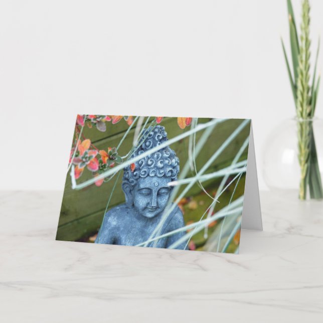 Carte de voeux paisible de Bouddha de jardin (Devant)