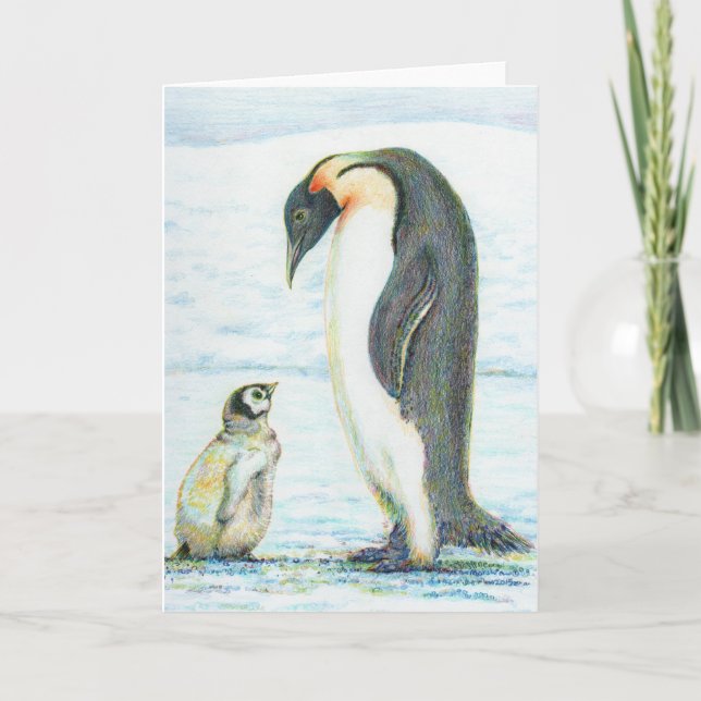 Carte de voeux paisible de pingouin (Devant)