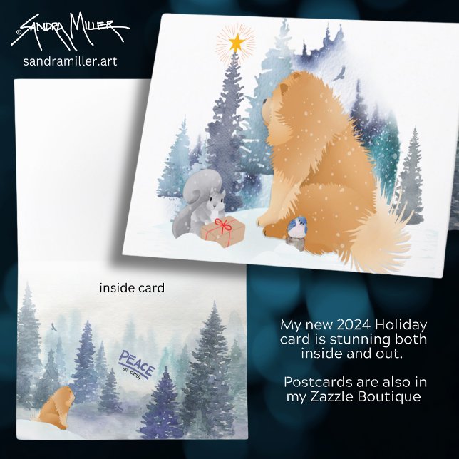 CARTE DE VOEUX PAIX Chow chien SEE INSIDE (Créateur téléchargé)