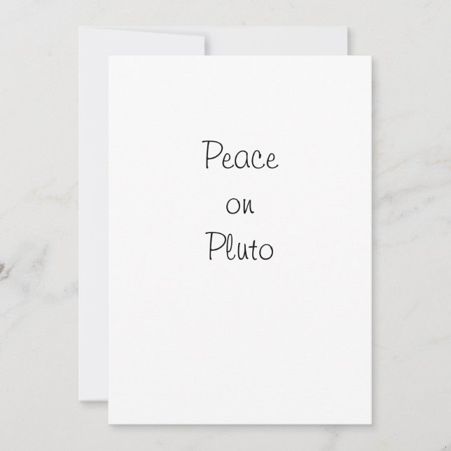 Carte de vœux Paix sur Pluton (Devant)