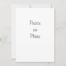 Carte de vœux Paix sur Pluton