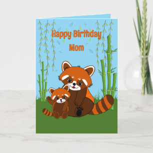 Carte de voeux Panda Rouge