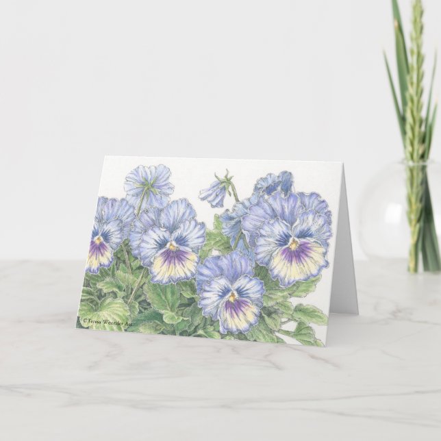 Carte de voeux Pansies (Devant)