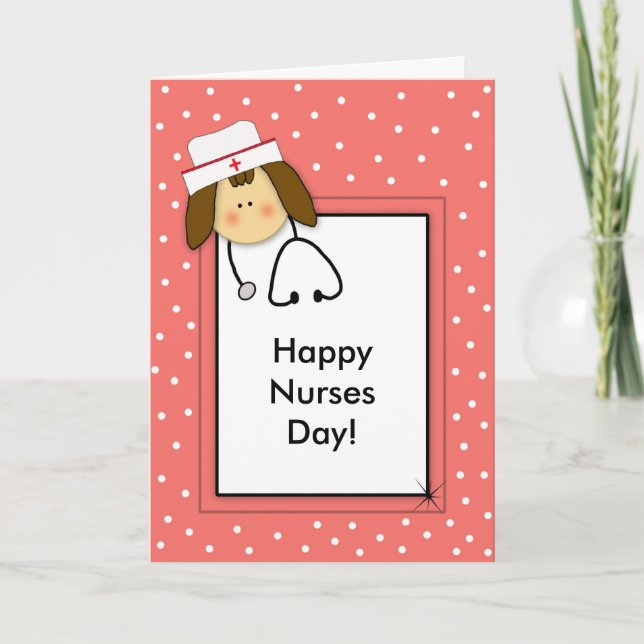 Carte de voeux papier de jour des infirmières (Devant)