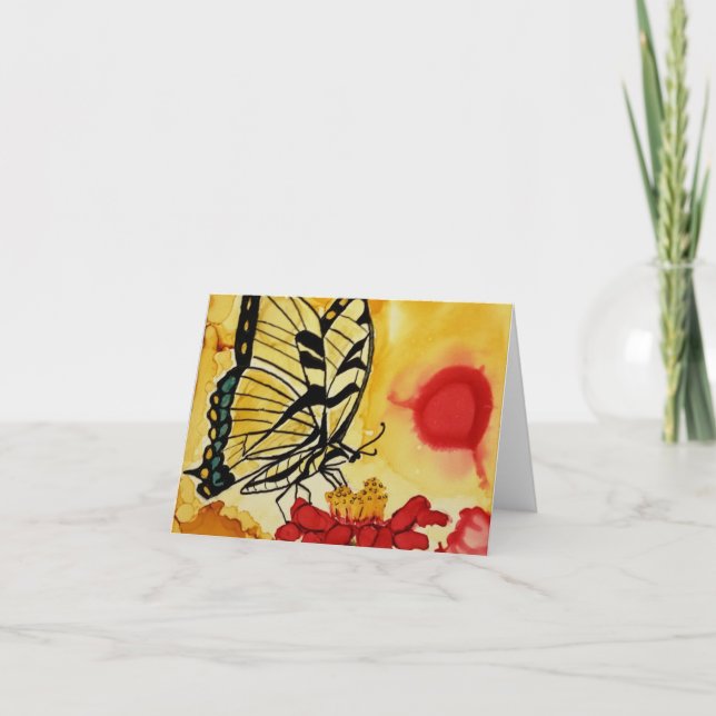 Carte de voeux papillon jaune vierge (Devant)