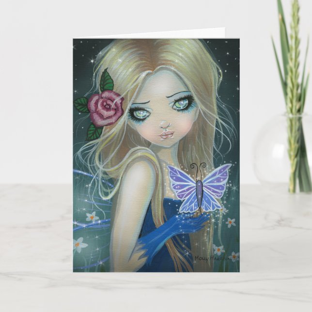 Carte de vœux Papillon Petit-Perce-Neige ~ Vierge (Devant)