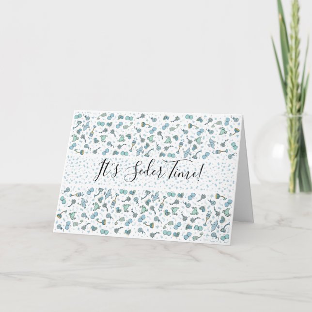 Carte de voeux Pâque Heure du Seder Whimsical (Devant)