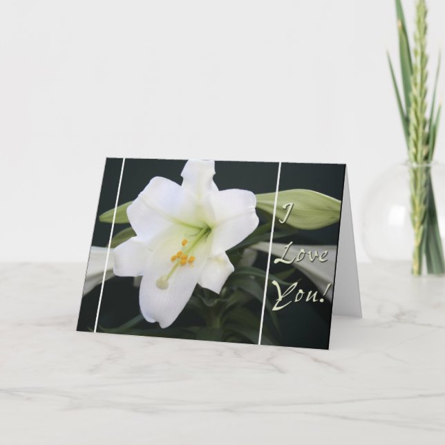 Carte de voeux Pâques Lily "I Love you" (Devant)