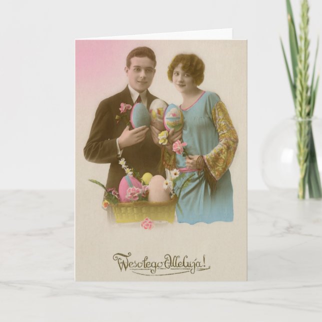 Carte de voeux Pâques vintage (Devant)