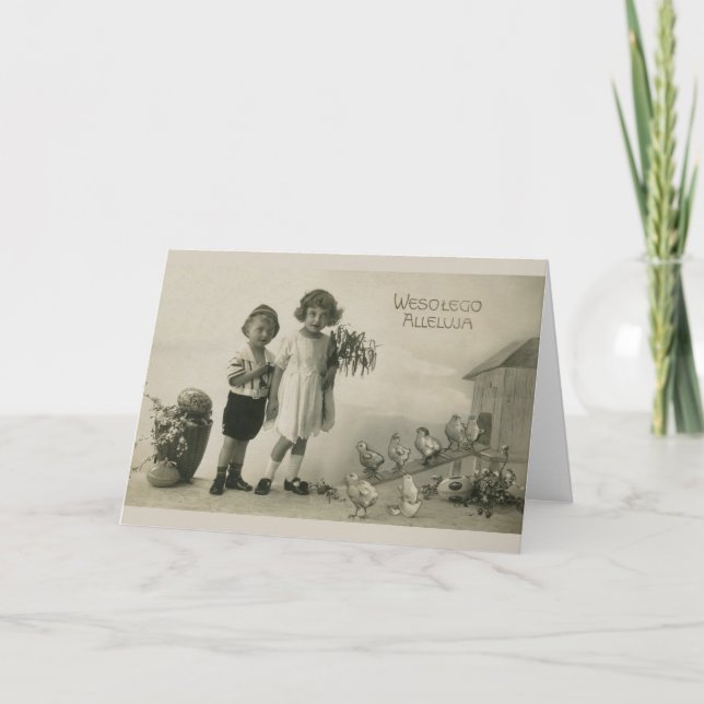 Carte de voeux Pâques vintage (Devant)