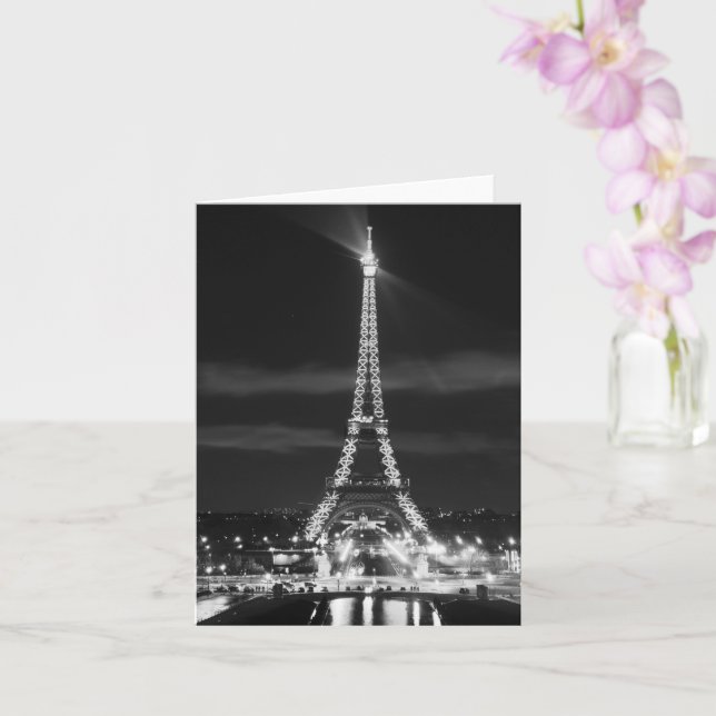 CARTE DE VOEUX PARIS France TOUR EIFFEL Ville Lumi (Orchidée)