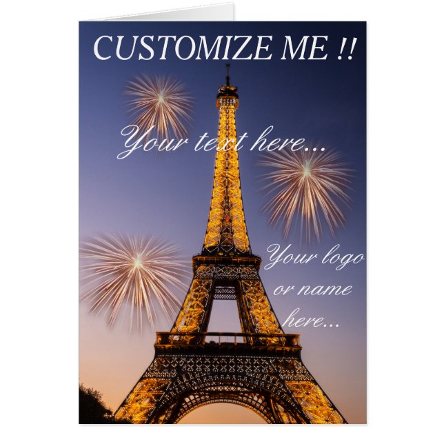 Carte de vœux Paris - Tour Eiffel #2 (Devant)