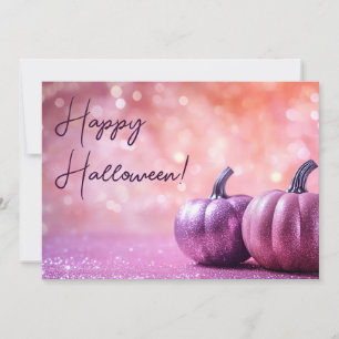 Carte de voeux parties scintillant Citrouilles Hal