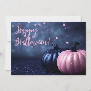 Carte de voeux parties scintillant Citrouilles Hal