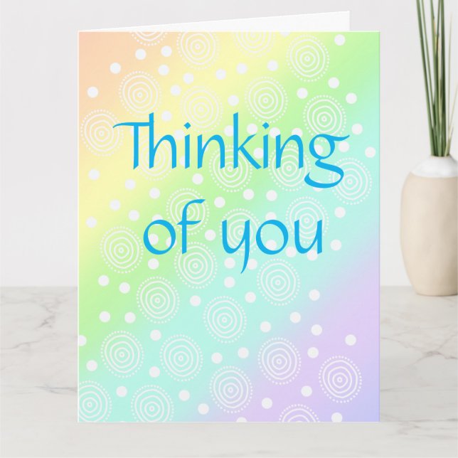 Carte de vœux pastel arc-en-ciel "Thinking of You" (Devant)