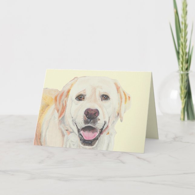 Carte de voeux Pastel Drawing Yellow Lab (Devant)