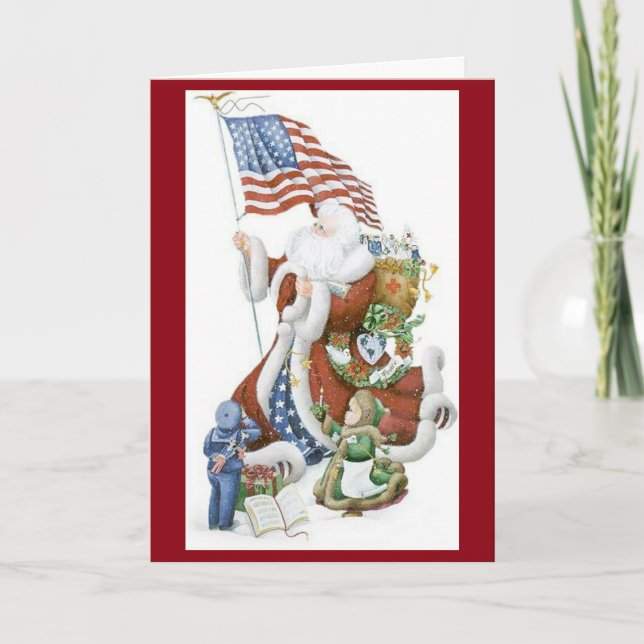 Carte de voeux Patriotic Père Noël (Devant)
