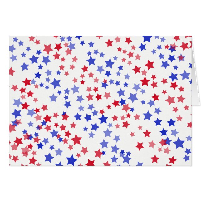 Carte de voeux patriotique d'étoiles (Devant horizontal)